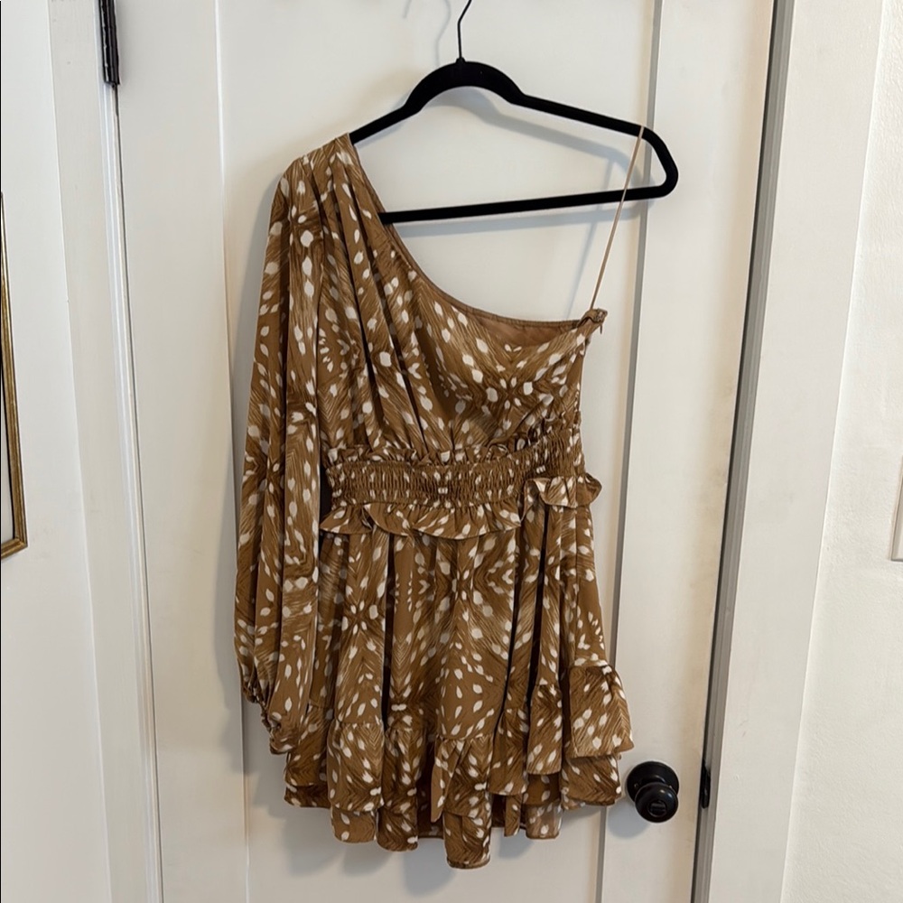 Brown One-Shoulder Women's Top